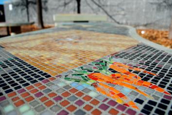 Our Garden Mosaic Benches, Umana Middle School Academy, Gretchen Schneider